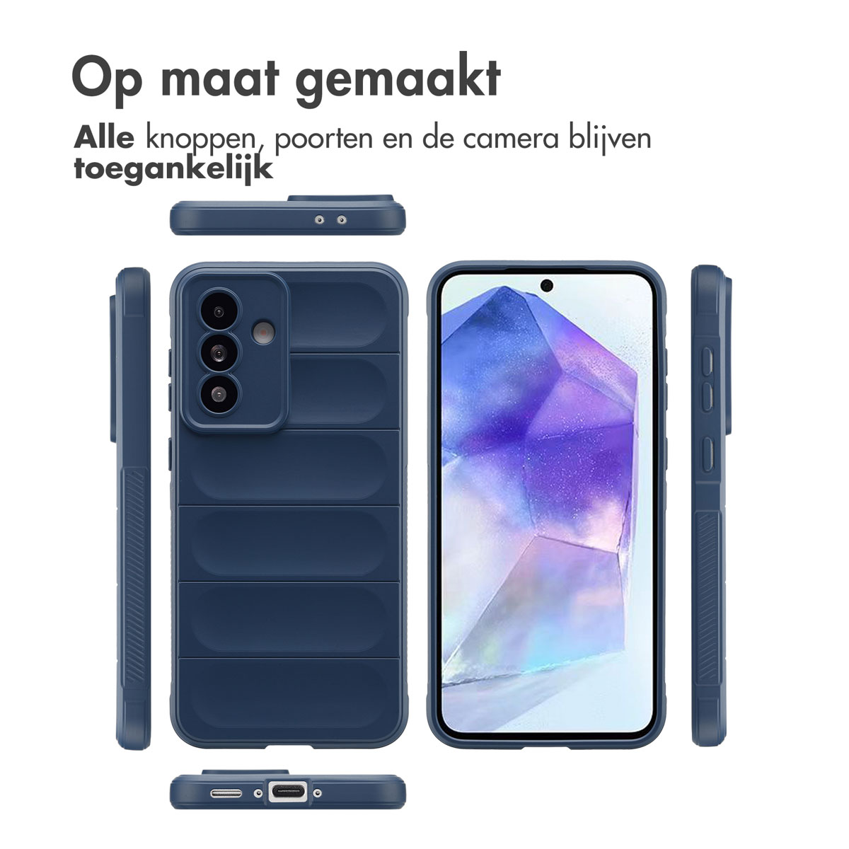 IMOSHION EasyGrip Backcover - Geschikt voor Samsung Galaxy A36 / A56 - Telefoonhoesje voor Samsung Samsung Galaxy A36/Samsung Galaxy A56 (5G) Donkerblauw