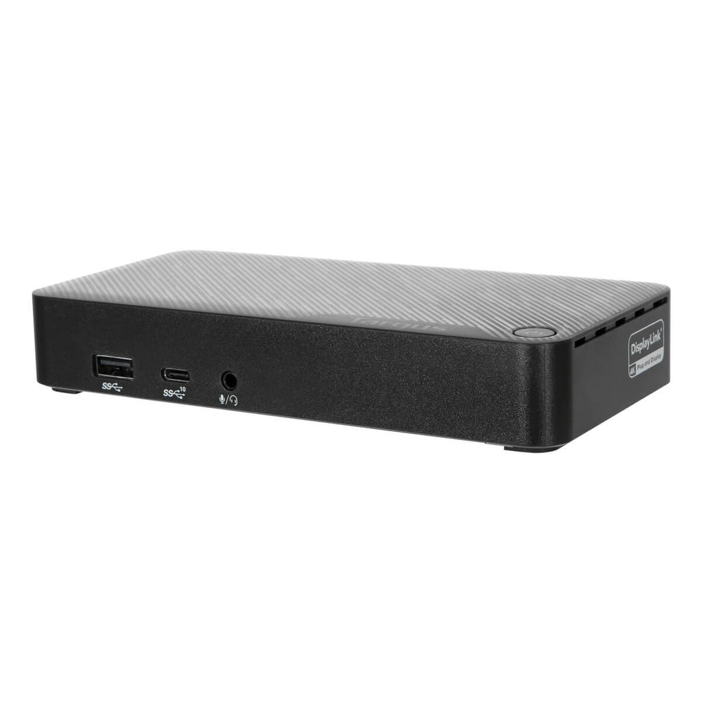 Dispositivo rettangolare nero con porte, probabilmente un media player.