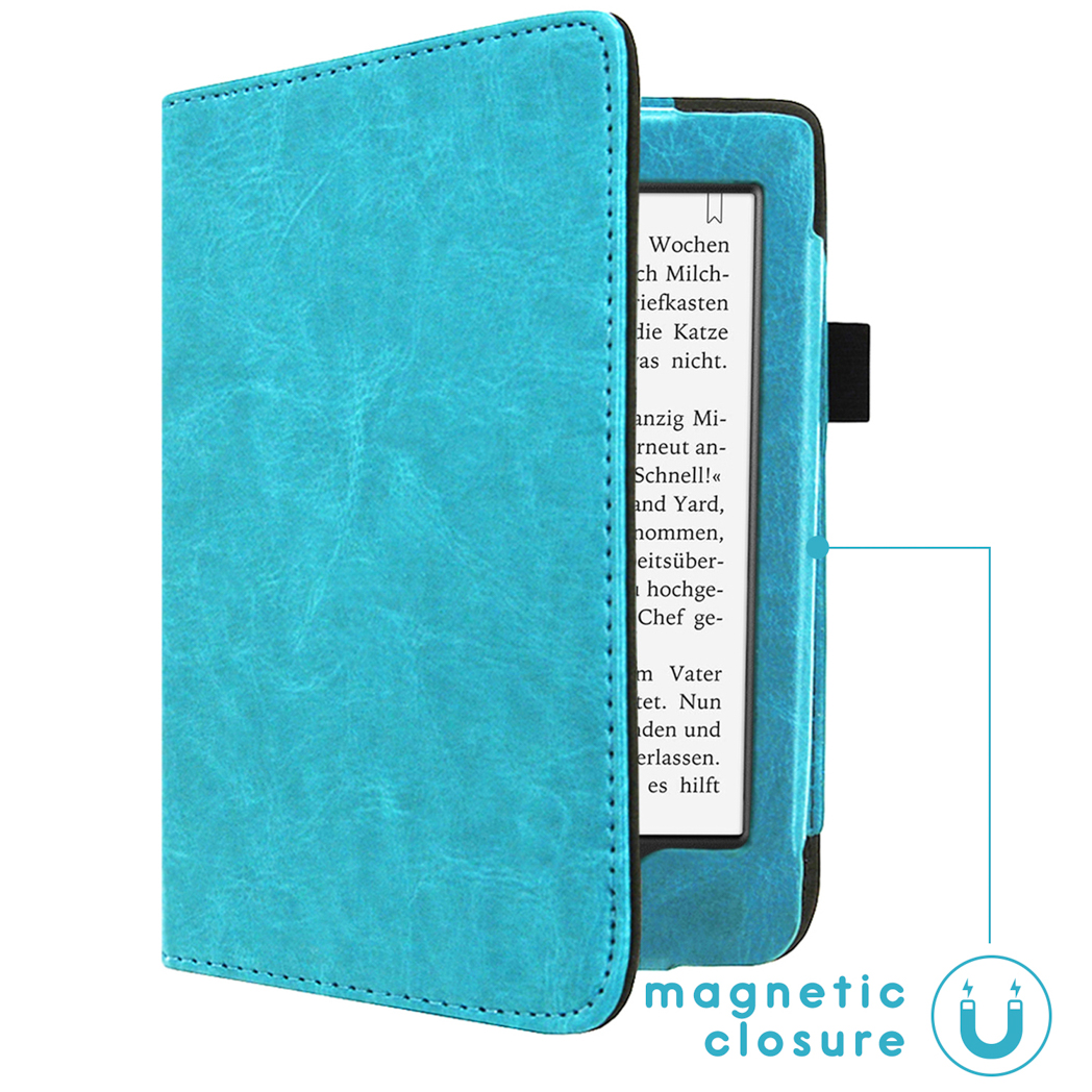 IMOSHION Vegan Leather Bookcase geschikt voor Tolino Page 2 Cover 6 inch Lichtblauw