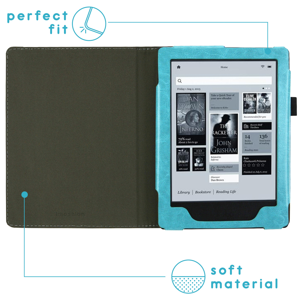 IMOSHION Vegan Leather Bookcase geschikt voor Kobo Aura H2O Cover