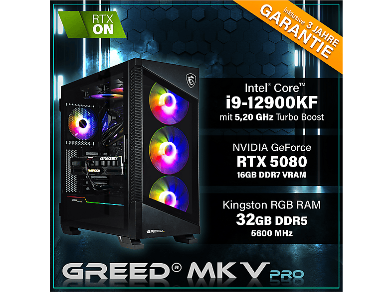 GW特価 MacG5 MOD PC i7 32G SSD GPU有 Win11 PC Gaming | GREED MK5 INTEL Pro, Intel Core i9 12900KF, 32 GB RAM