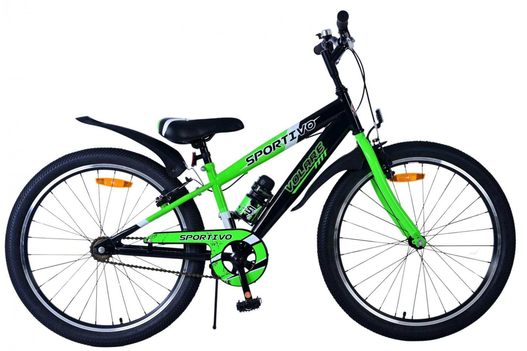 Grünes und schwarzes Fahrrad, Sportivo, schwarze Reifen.