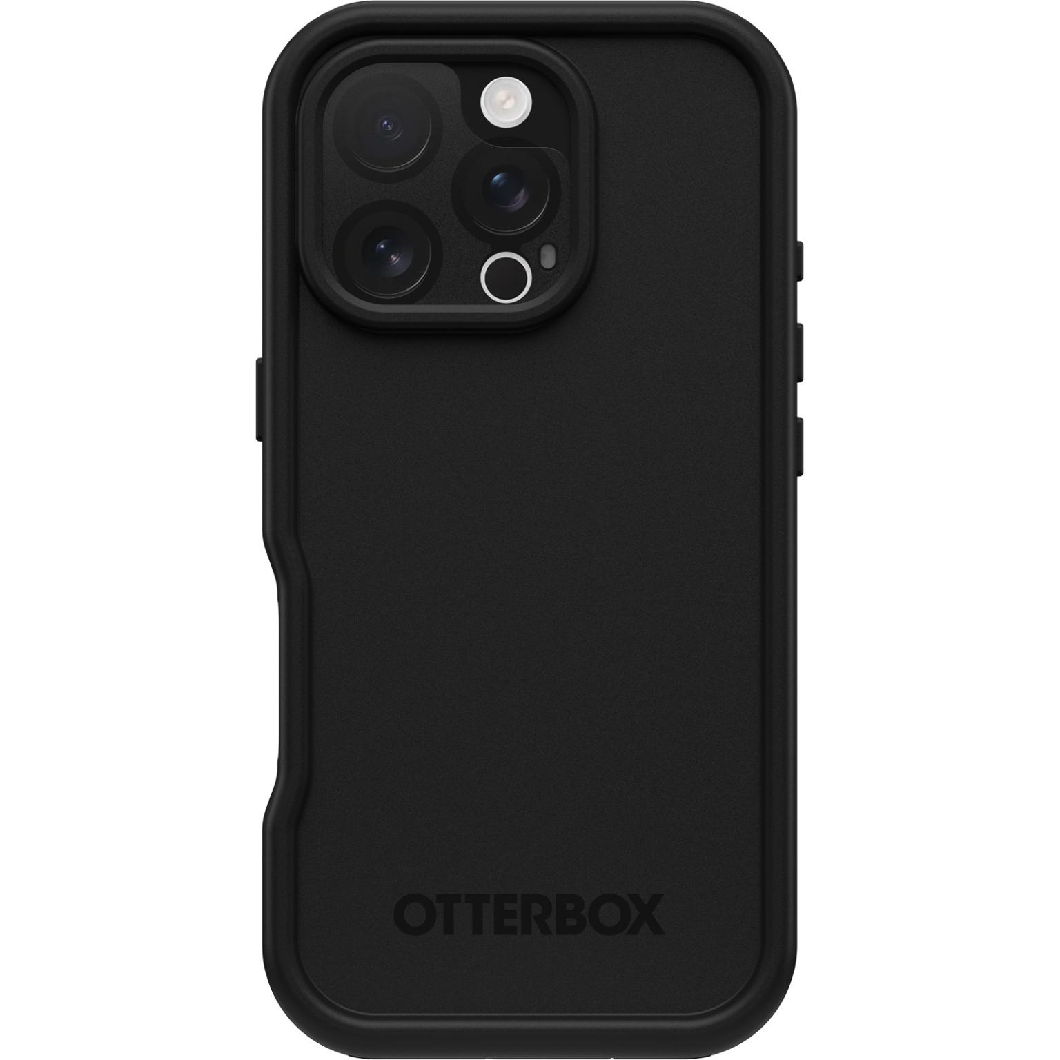 Zwart telefoonhoesje met camera-uitsparingen en het 'OTTERBOX' logo.