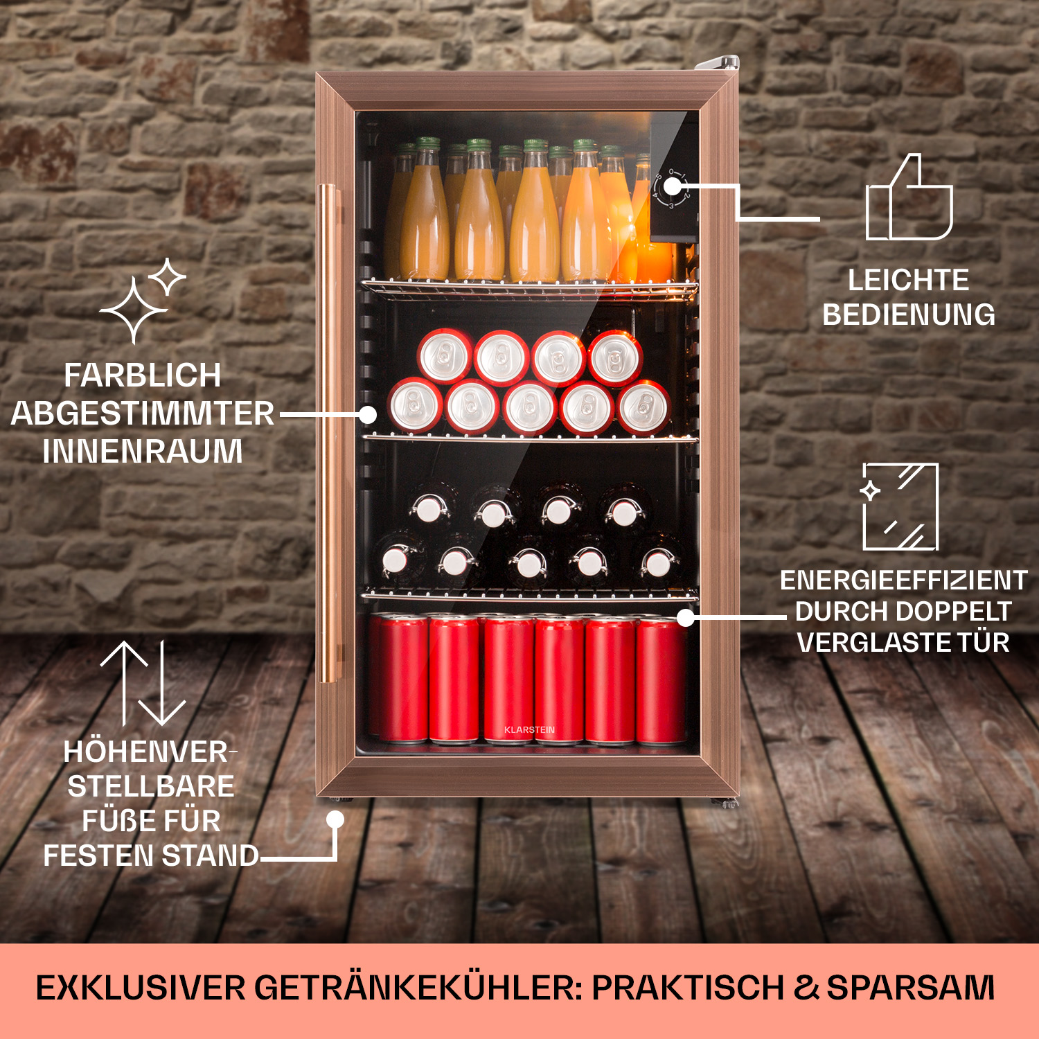 Un refrigerador lleno de bebidas. El interior presenta bebidas, latas y botellas.