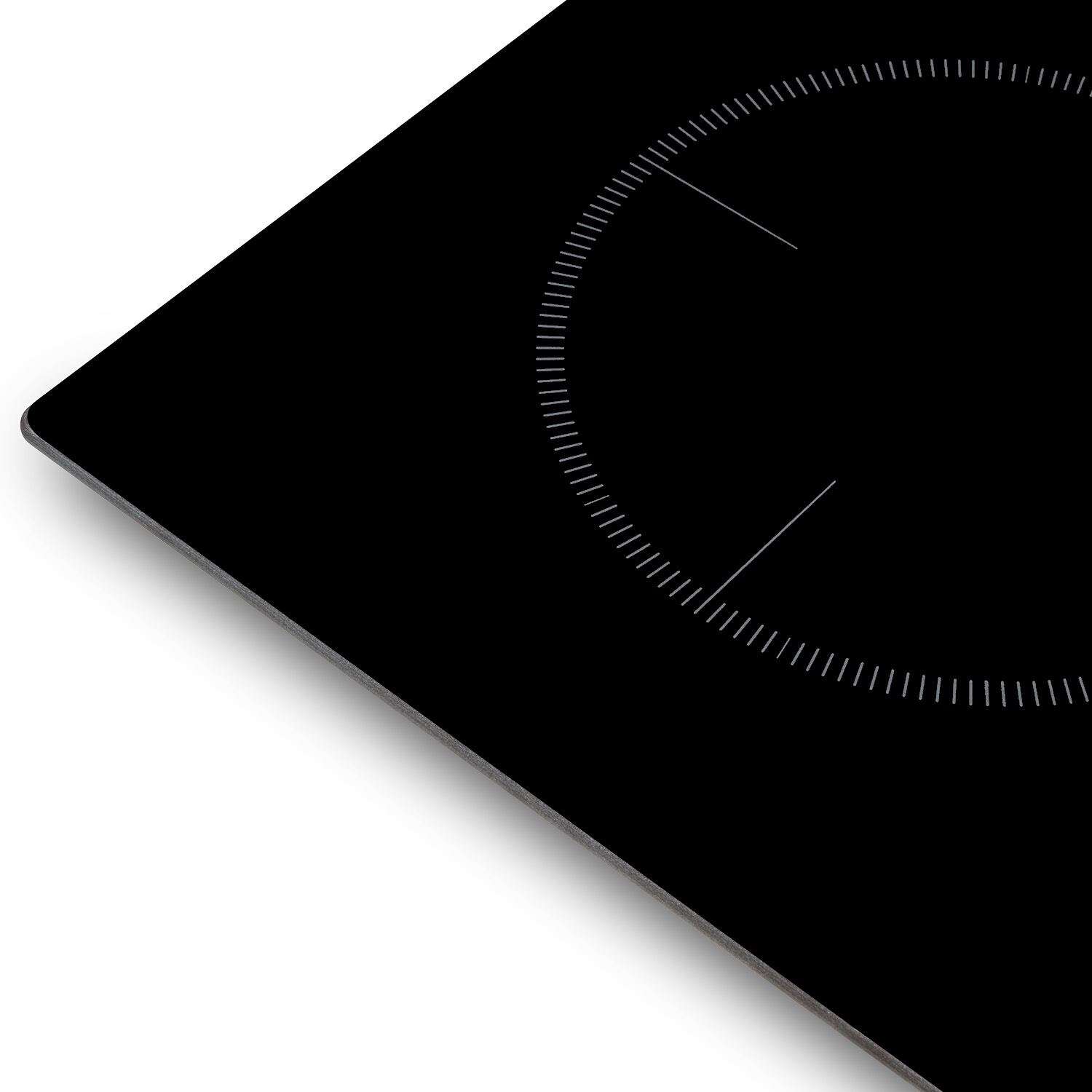 Placa de inducción negra con zona de cocción circular.