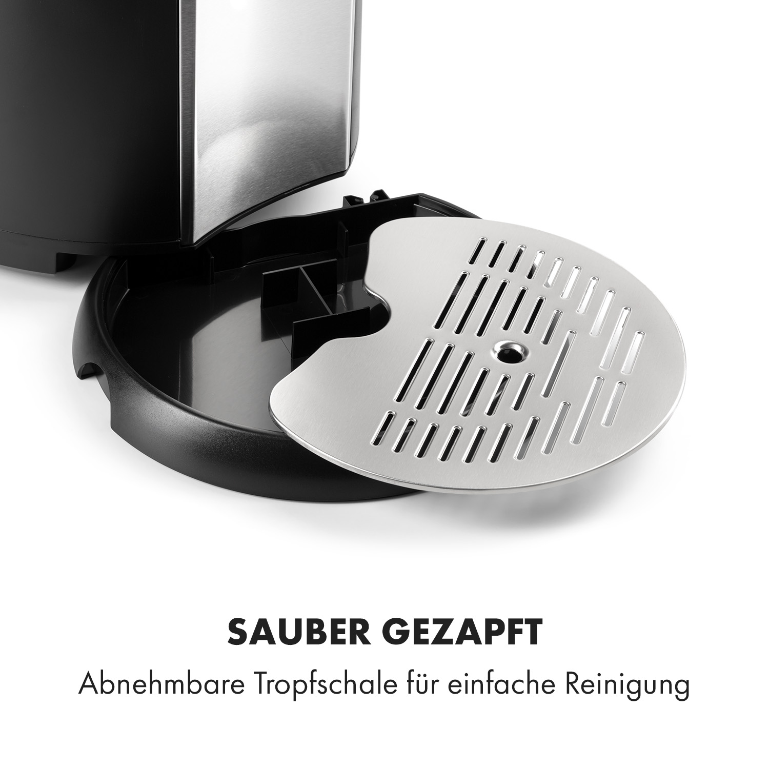 Kaffeemaschinendetails: Tropfschale und Boden.