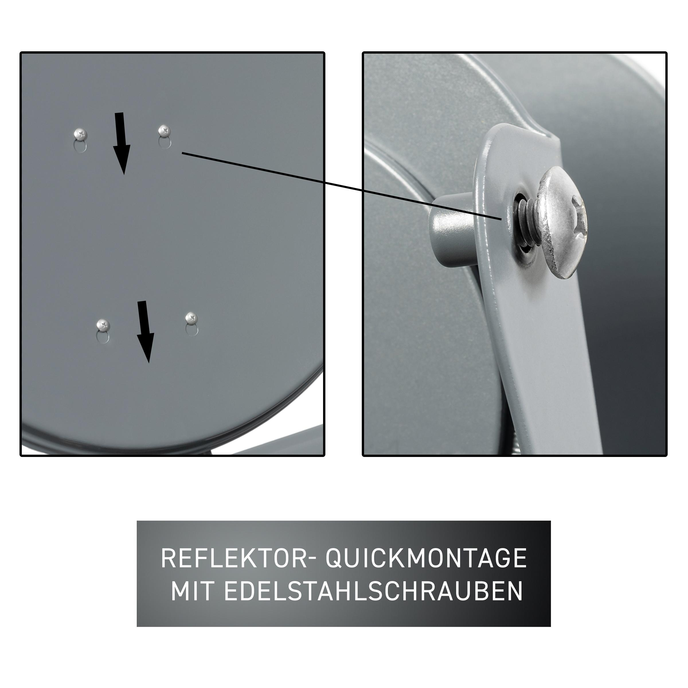 Nahaufnahme eines Metallteils mit Schrauben und Pfeilen, die darauf zeigen.