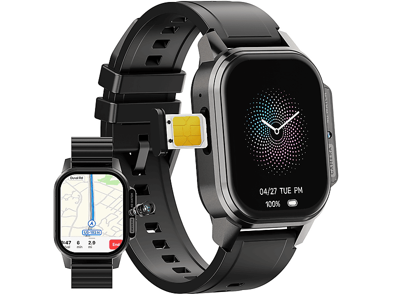 RAYOFI DM62 Smartwatch Silikon, 230 mm, Schwarz