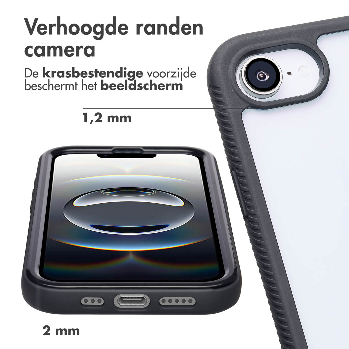 IMOSHION 360° Full Protective Case Custodia per Apple iPhone 16e/iPhone 17e, Nero