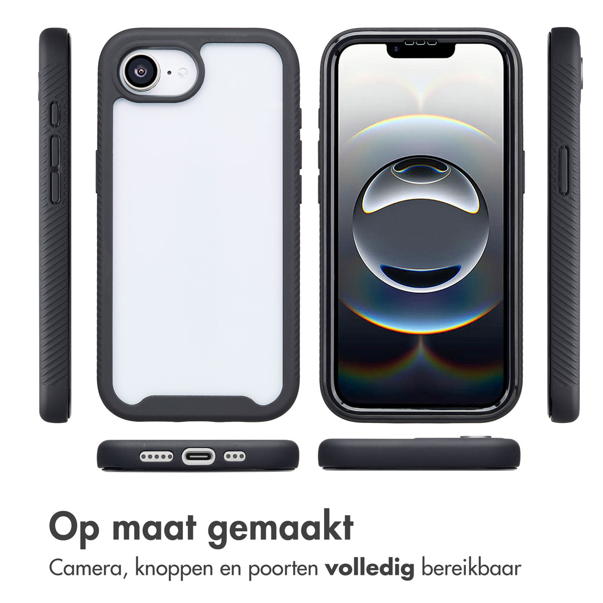 IMOSHION 360° Full Protective Case Custodia per Apple iPhone 16e/iPhone 17e, Nero