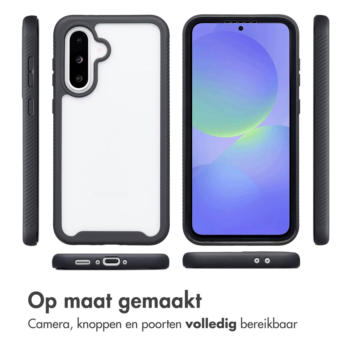 IMOSHION 360° Full Protective Case - Geschikt voor Samsung Galaxy A36 - Telefoonhoesje Zwart