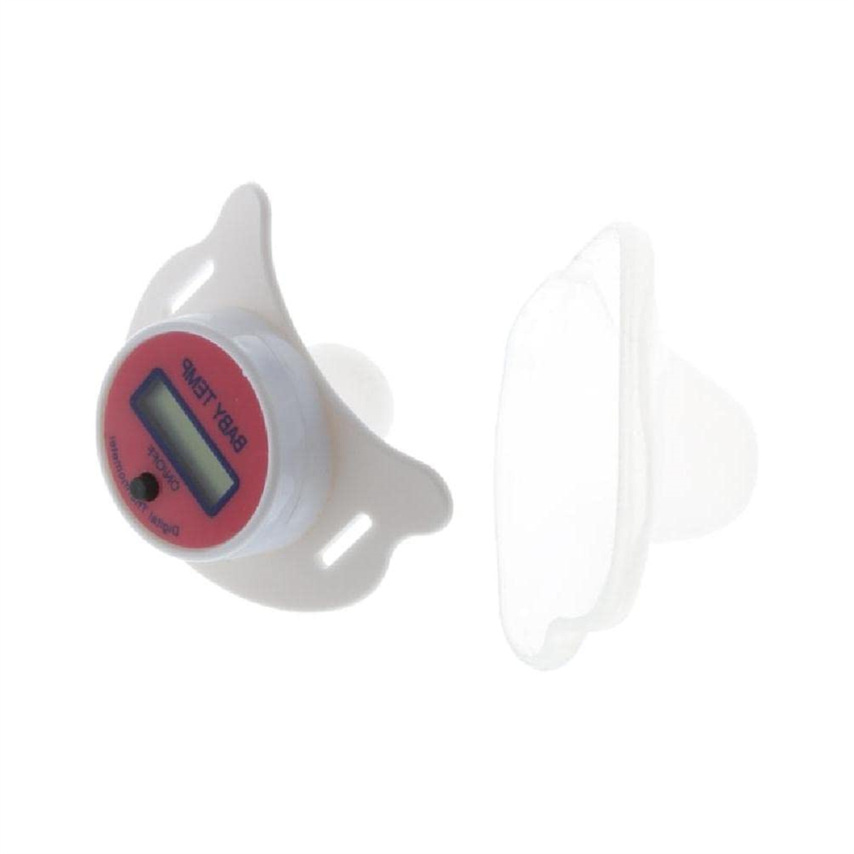 Babythermometer in Form eines Schnullers, mit Digitalanzeige.