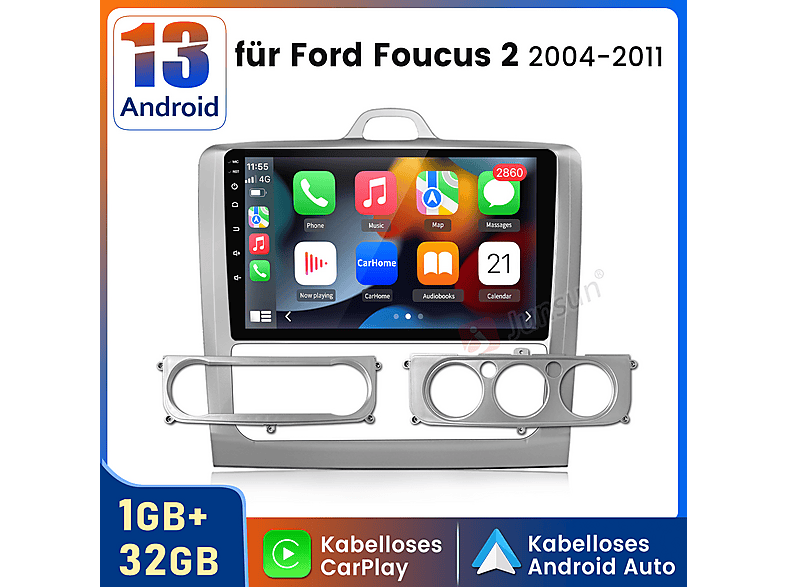 Android 14 Autoradio Für Ford Transit Custom 2012-2023, 9 Zoll, DAB+, CarPlay, GPS