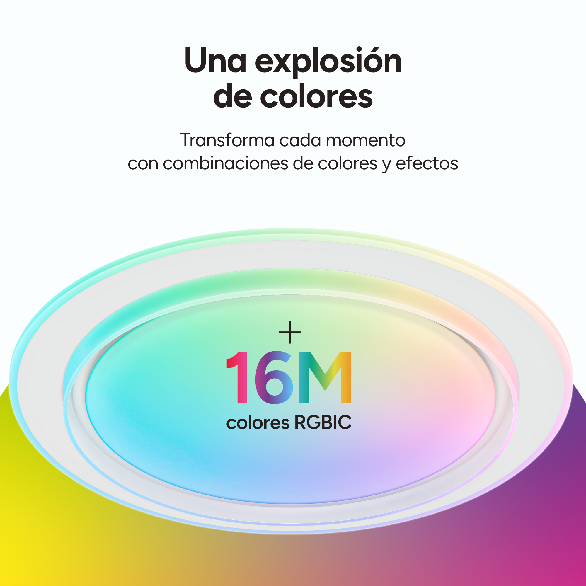 Un fondo colorido con texto sobre 16M colores. El fondo es una mezcla de colores brillantes.