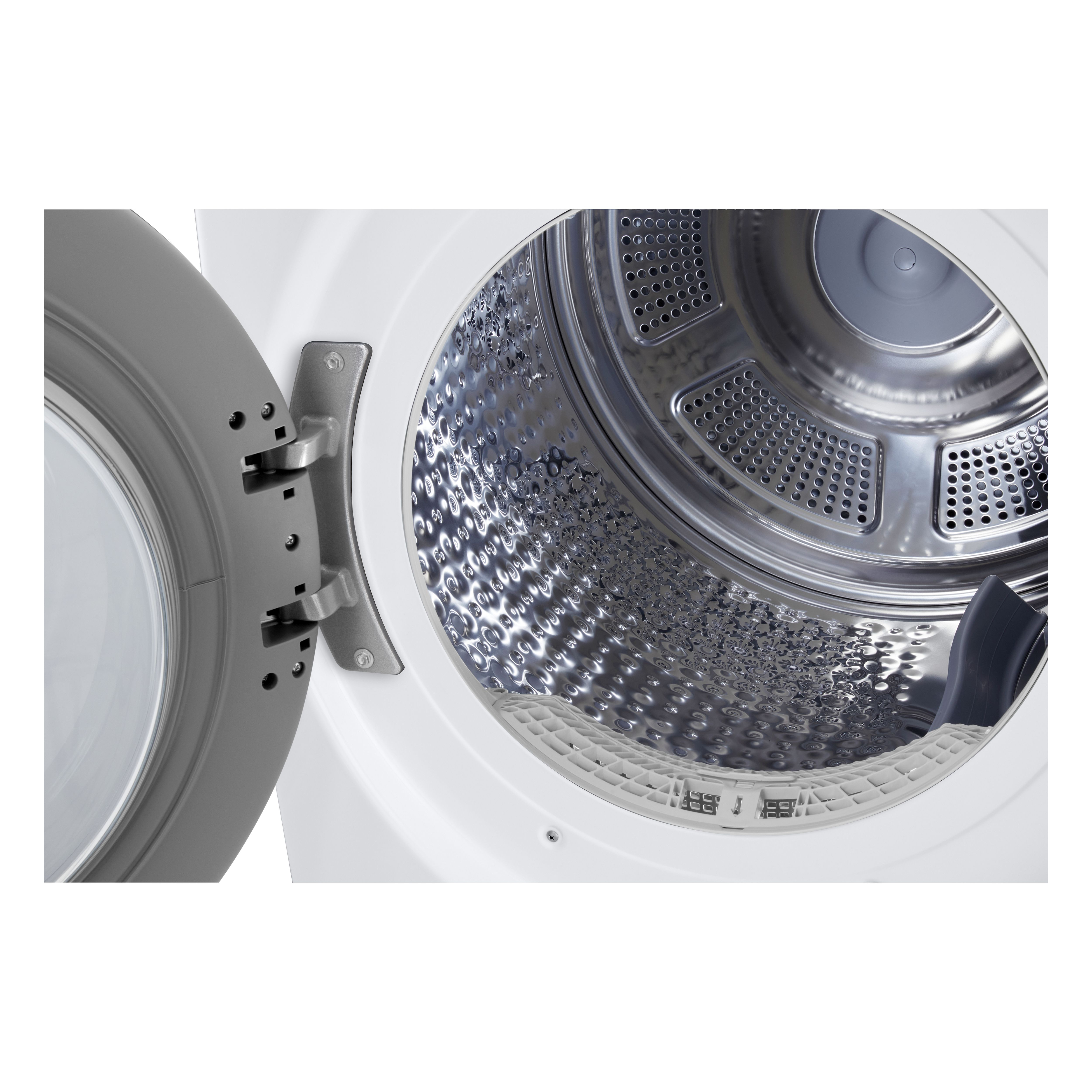 Etykieta energetyczna suszarki, pokazująca wydajność, zużycie energii i poziom hałasu.