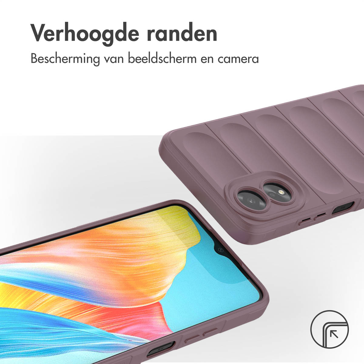 Une coque de téléphone rose avec des bords surélevés.
