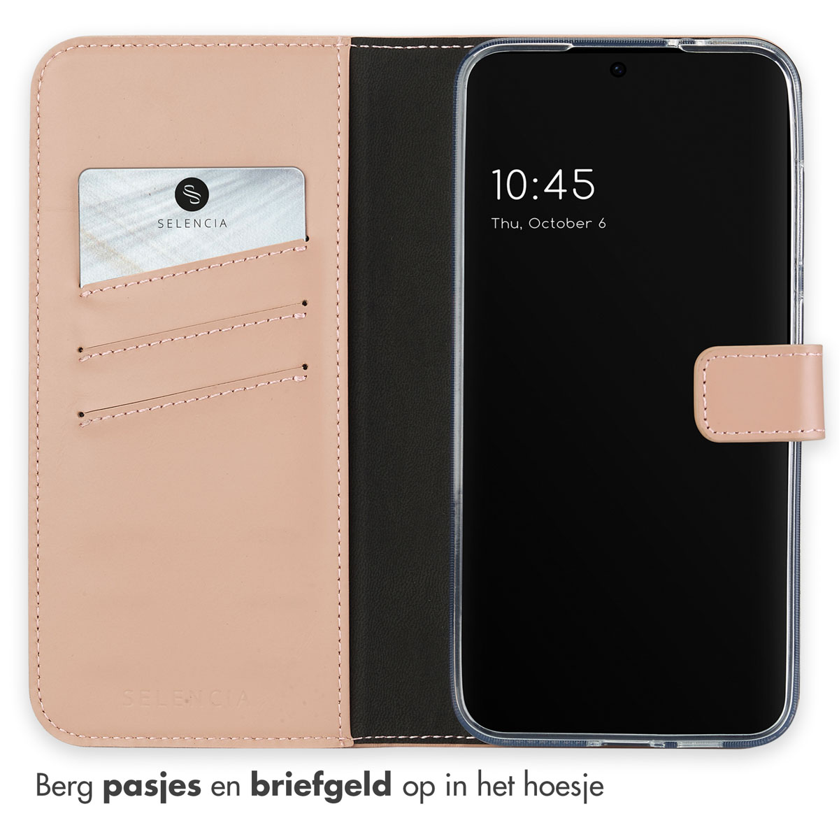 SELENCIA custodia porta carte in vera pelle  adatta per Samsung Galaxy S24 FE Custodia per Samsung Galaxy S24 FE, Rosa chiaro