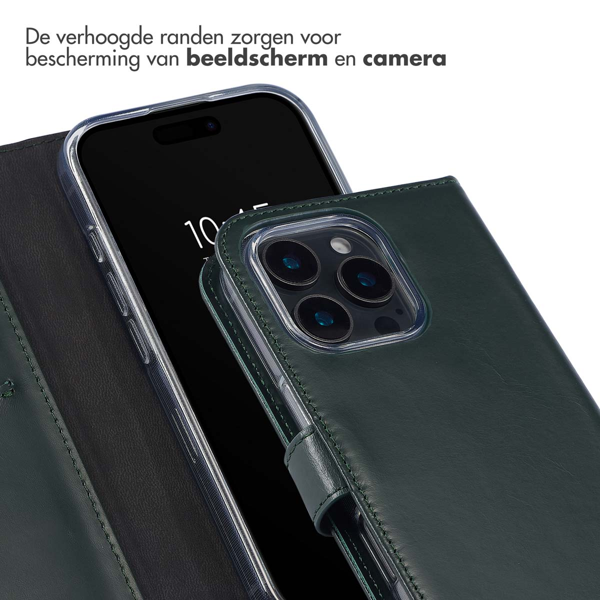 SELENCIA porta carte in vera pelle Cover per Apple iPhone 16 Pro Max, Verde