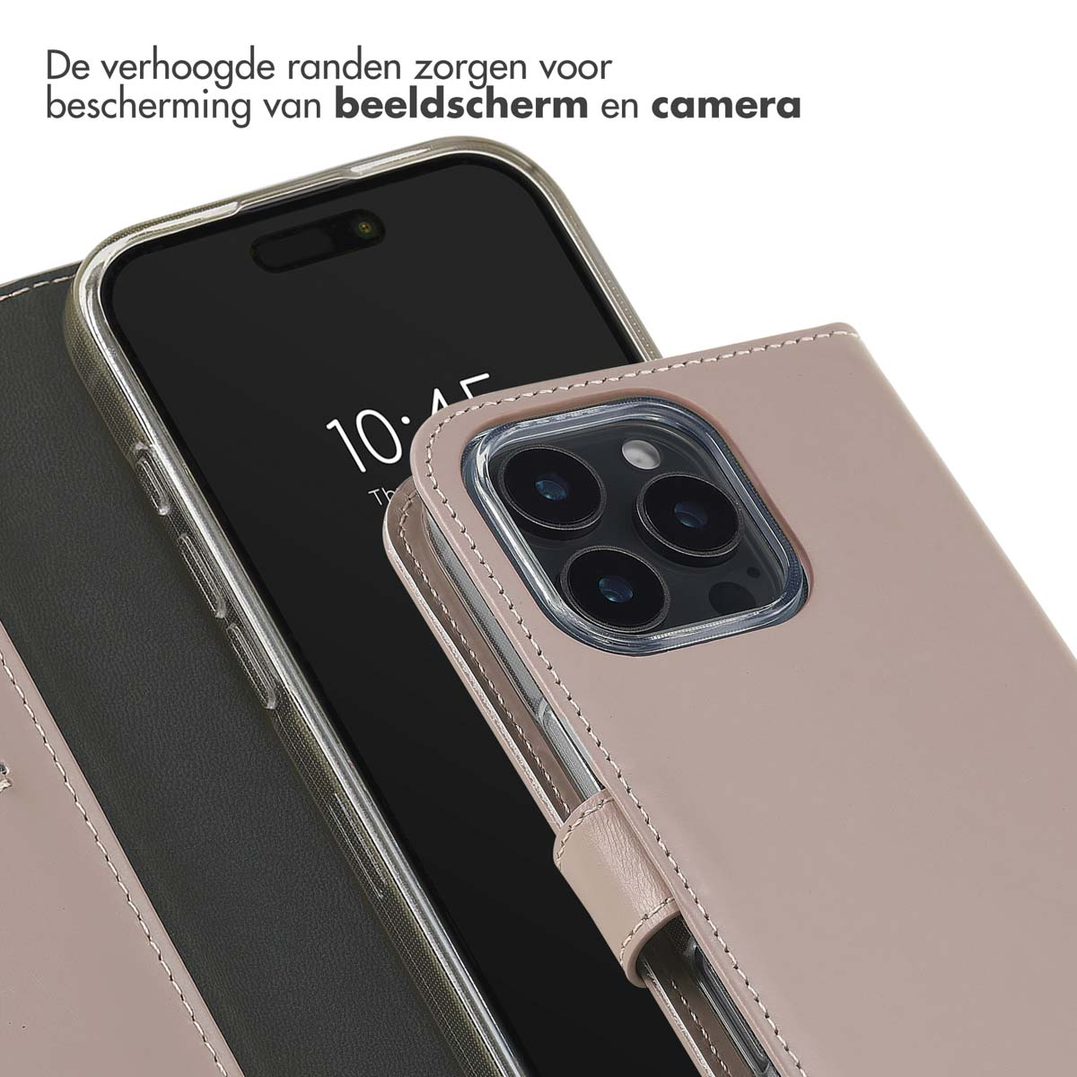 SELENCIA Coque folio compatible avec iPhone 16 Pro Étui de Téléphone voor Apple iPhone 16 Pro Rose clair