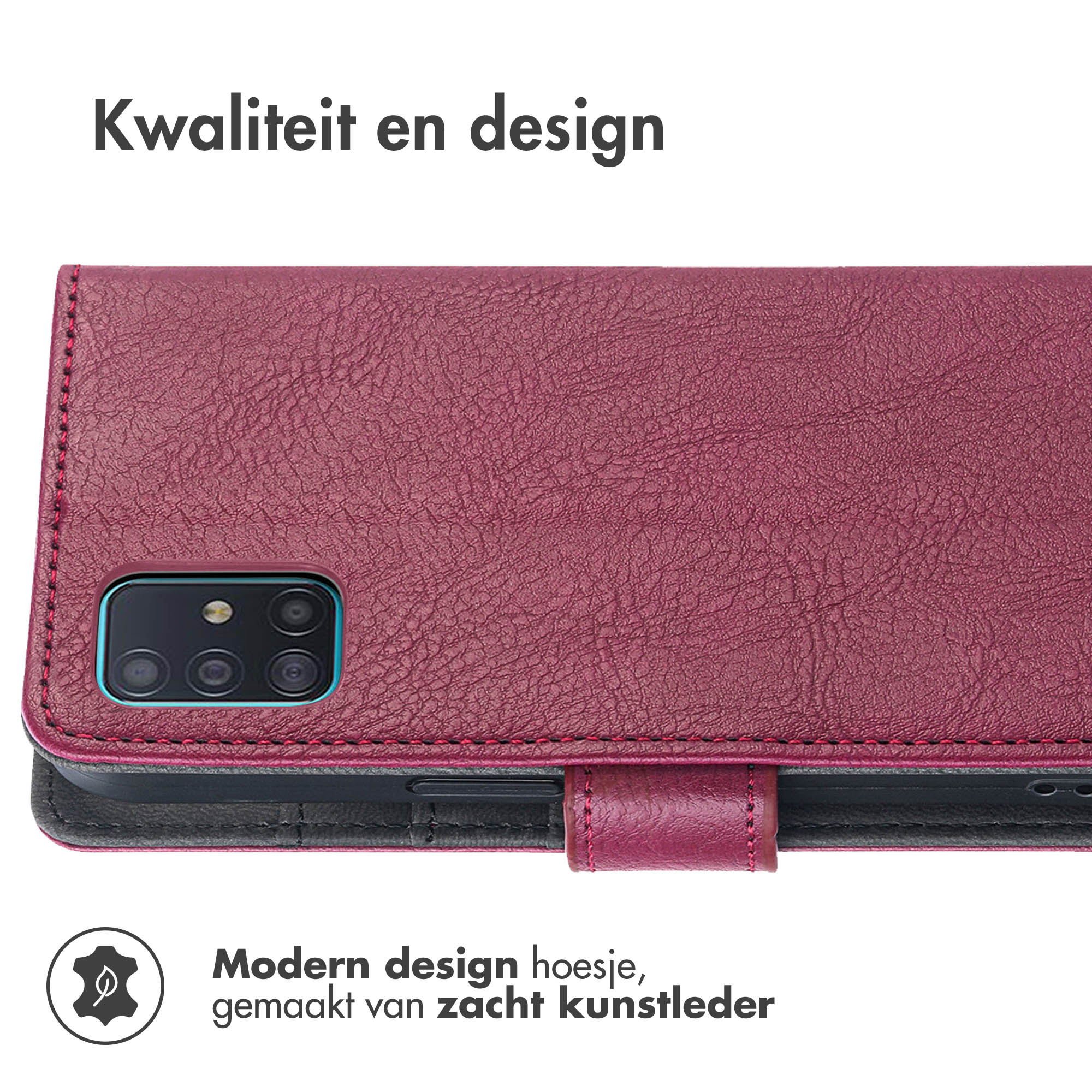 Rode telefoonhoes. Telefoon in hoes. Zwart interieur. Witte achtergrond.