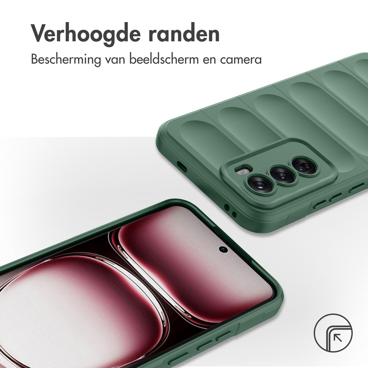 IMOSHION EasyGrip Backcover - Geschikt voor Oppo Reno 12 Pro - Telefoonhoesje voor Oppo Oppo Reno 12 Pro Donkergroen