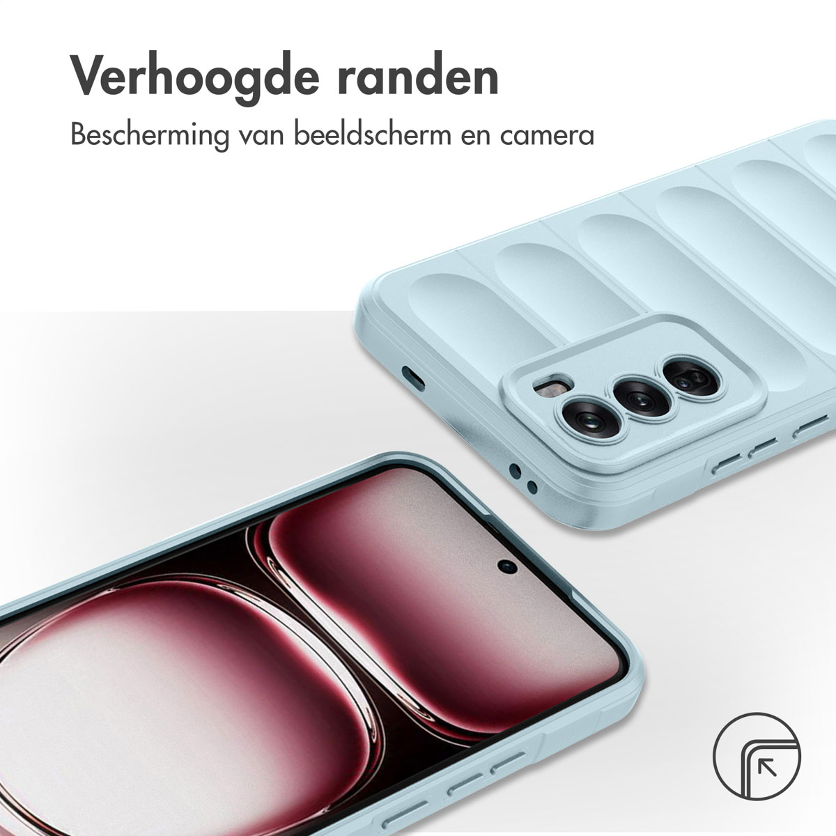 IMOSHION EasyGrip Backcover - Geschikt voor Oppo Reno 12 Pro - Telefoonhoesje voor Oppo Oppo Reno 12 Pro Lichtblauw