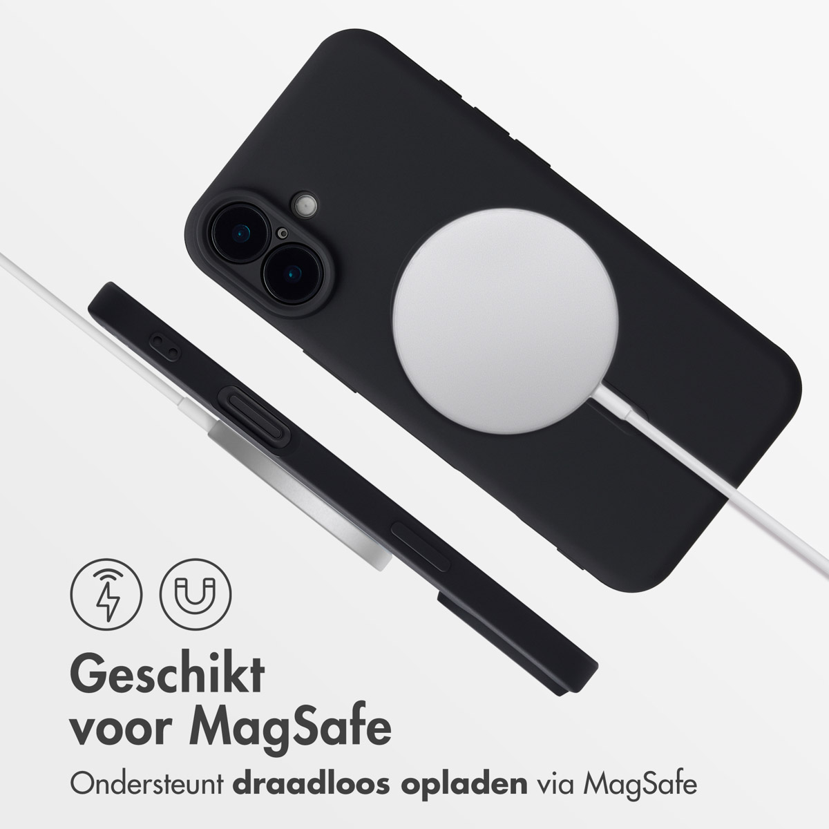 IMOSHION Coque colorée compatible avec iPhone 16 Plus Étui de Téléphone voor Apple iPhone 16 Plus Noir