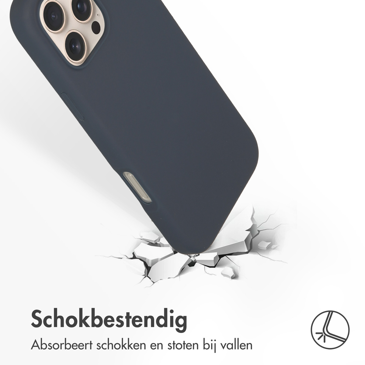 ACCEZZ Liquid Silicone Backcover met MagSafe - Geschikt voor Apple iPhone 16 Pro Max - Telefoonhoesje voor Apple iPhone 16 Pro Max Donkerblauw