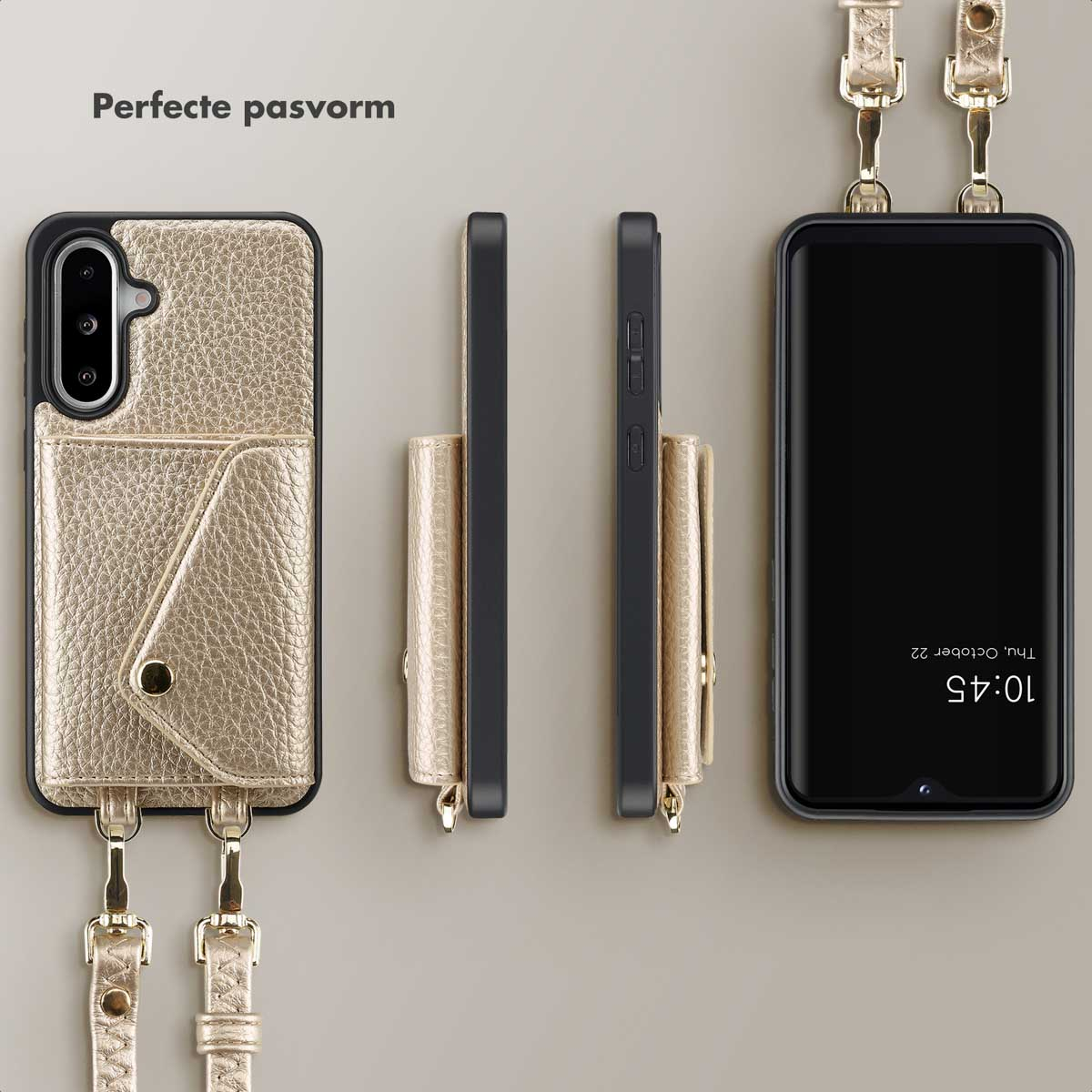 SELENCIA Sera Koordhoes met pashouder envelop - Geschikt voor Samsung Galaxy A36 / A56 - Telefoonhoesje voor Samsung Samsung Galaxy A36/Samsung Galaxy A56 (5G) Goud