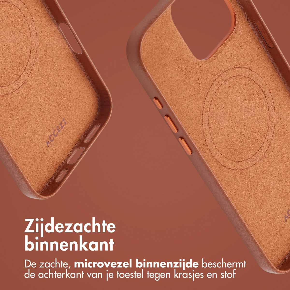 ACCEZZ MagSafe Leather Backcover - Geschikt voor Apple iPhone 16 Pro Max - Telefoonhoesje voor Apple iPhone 16 Pro Max Bruin
