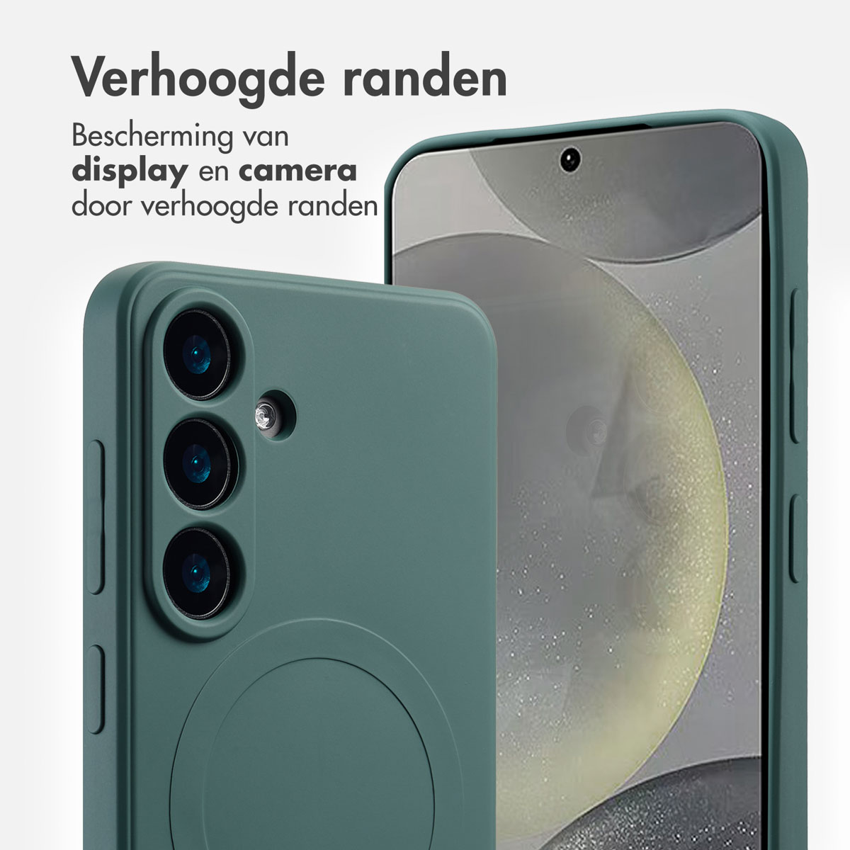 IMOSHION Color Backcover met MagSafe - Geschikt voor Samsung Galaxy S25 - Telefoonhoesje voor Samsung Samsung Galaxy S25 Donkergroen