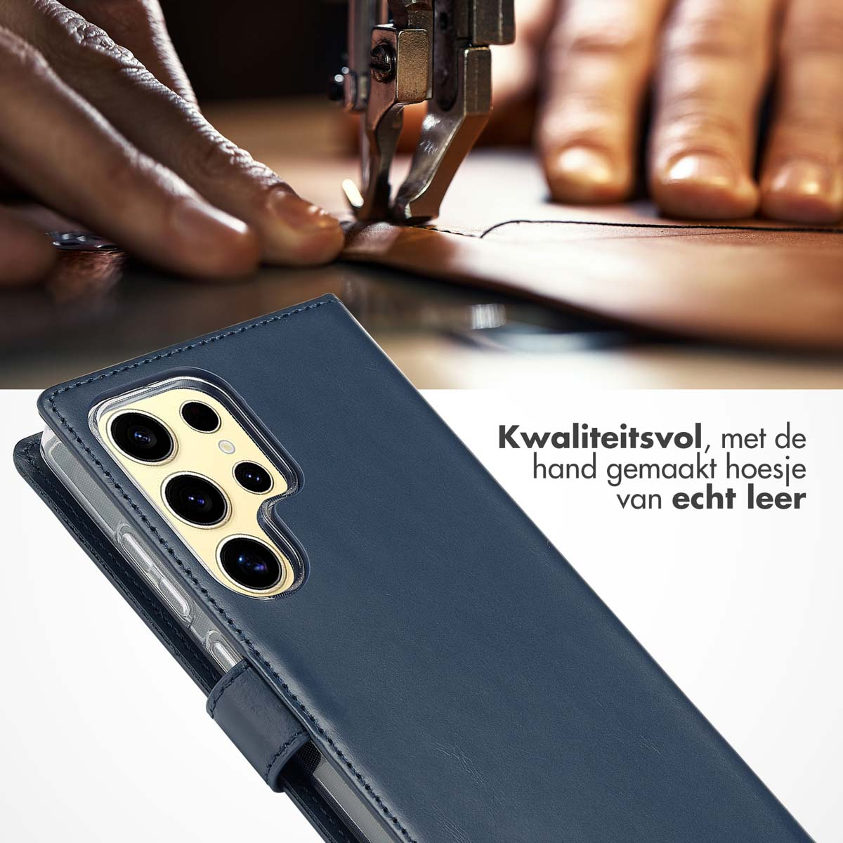 Custodia In Vera Pelle Suncase Per Cubot C30: Sottile Con Apertura Magnetica (Blu)