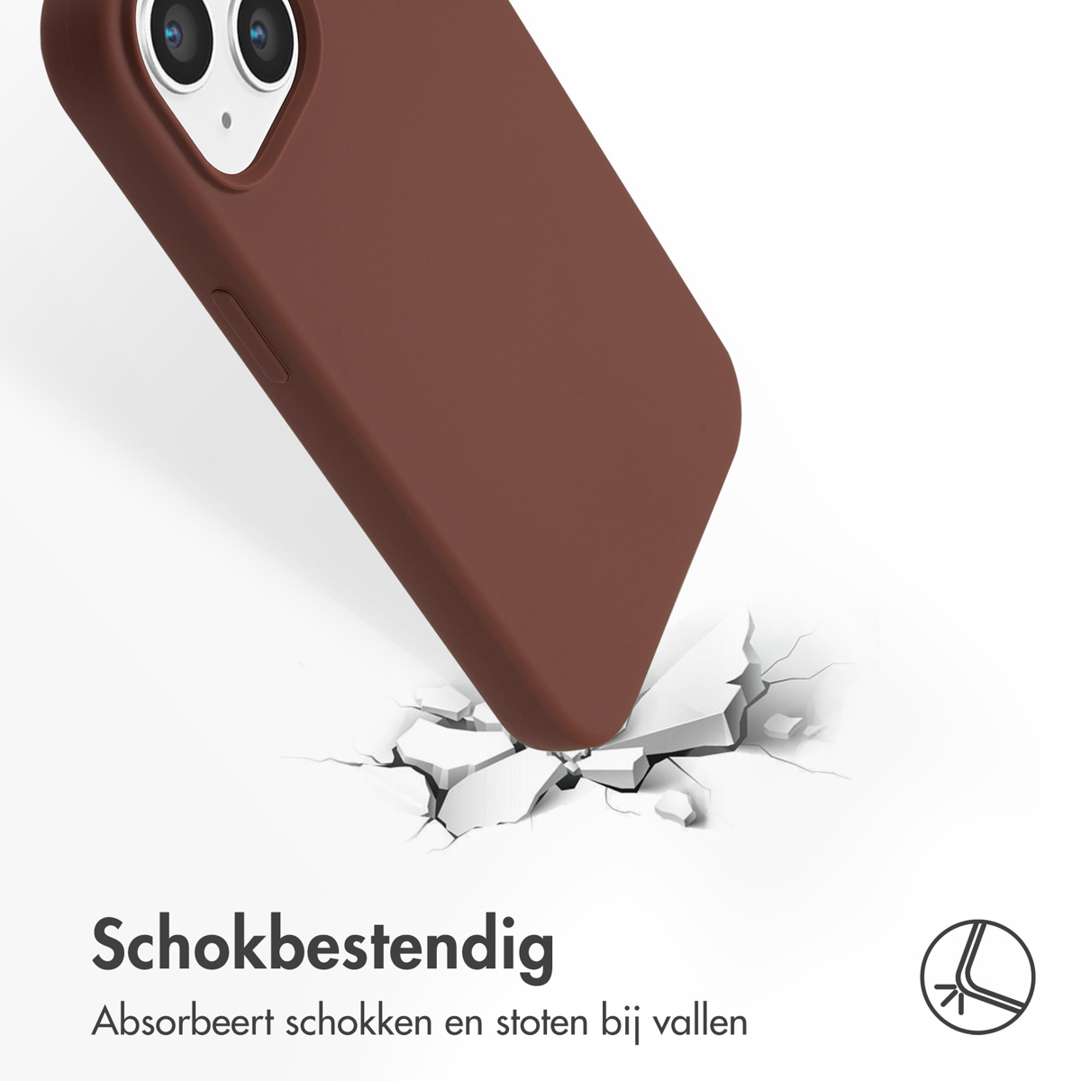 ACCEZZ Liquid Silicone Backcover met MagSafe - Geschikt voor Apple iPhone 15 - Telefoonhoesje voor Apple iPhone 15 Bruin
