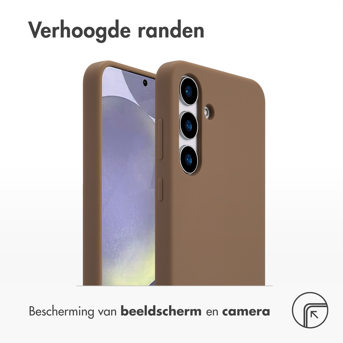 ACCEZZ Coque arrière compatible avec Samsung Galaxy S25 Plus Étui de Téléphone voor Samsung Samsung Galaxy S25 Plus Brun clair