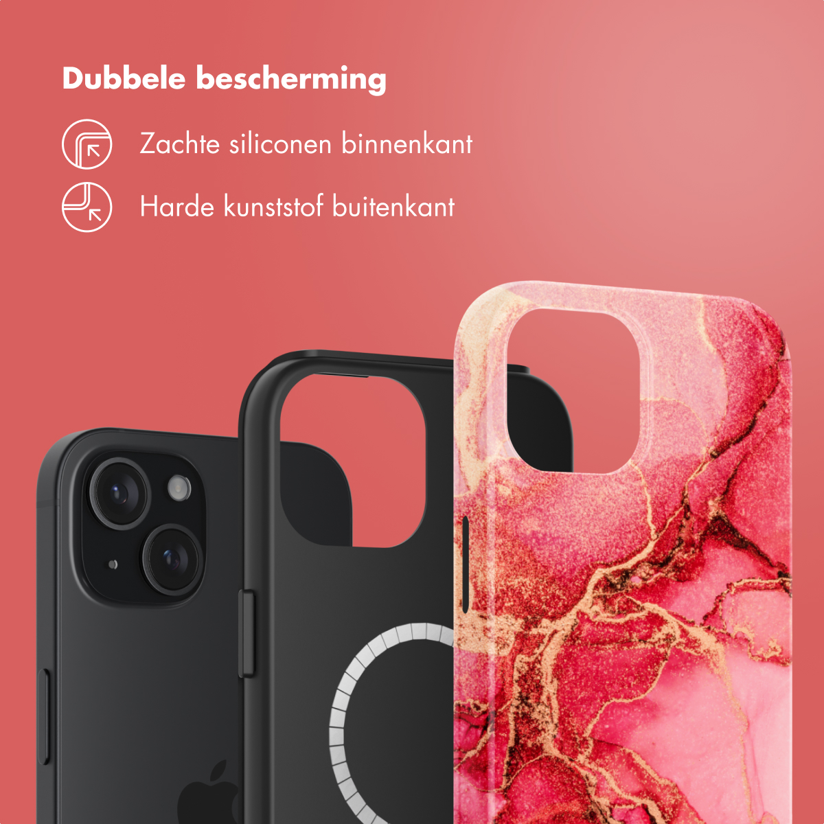 SELENCIA Vivid Back Cover with MagSafe - Suitable for Apple iPhone 15 - Phone case for Apple iPhone 15 Multicolor