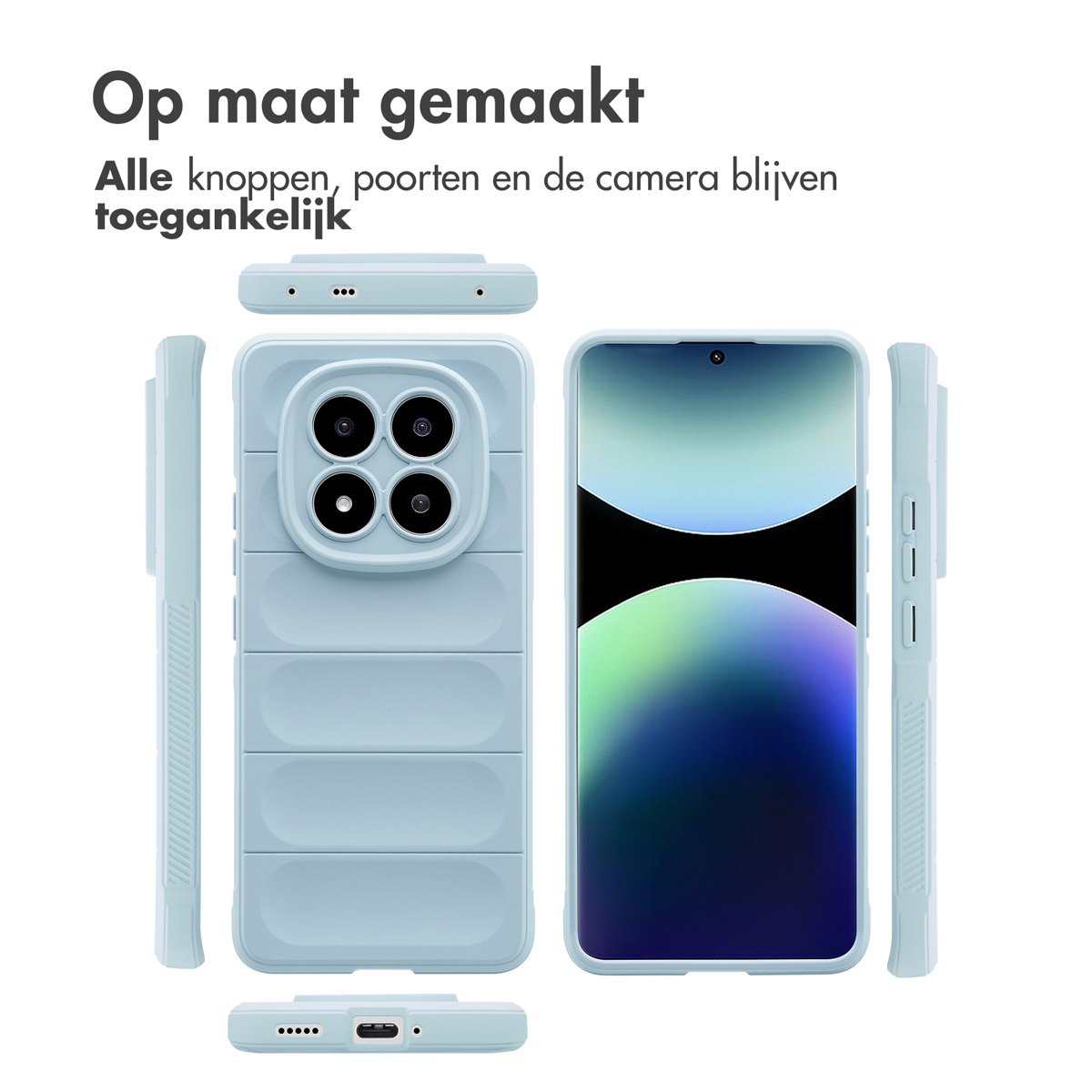 IMOSHION EasyGrip COVER per Xiaomi Redmi Note 14 Pro Plus 5G, Azzurro