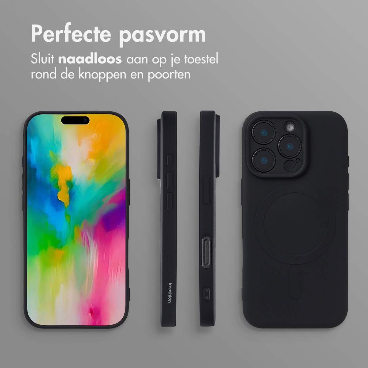 IMOSHION Backcover metallo Cover per Apple iPhone 16 Pro, Nero