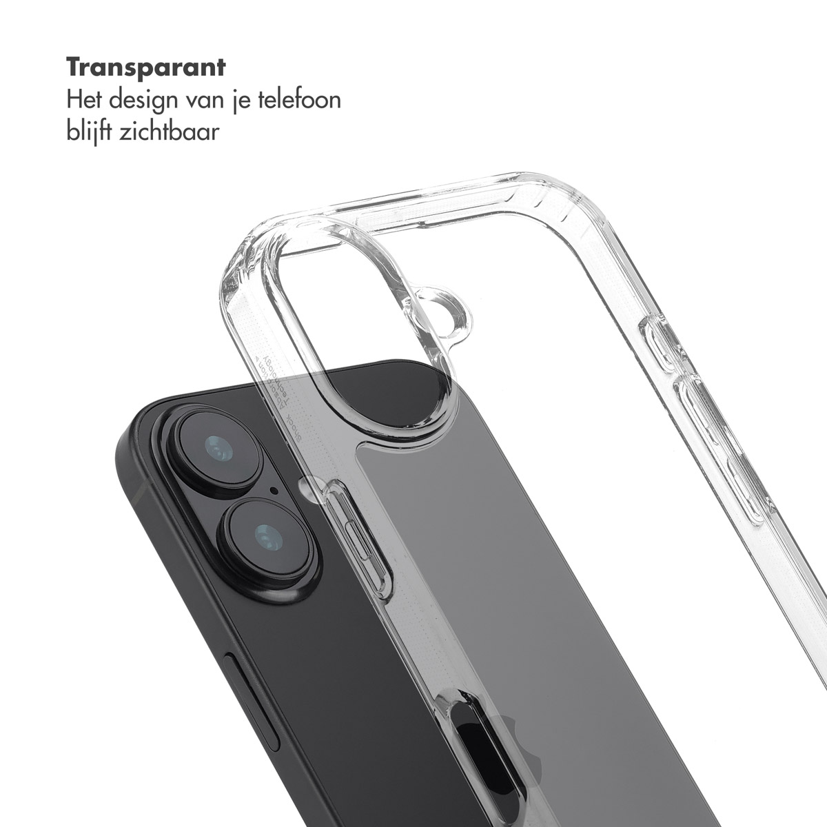 SELENCIA Cord Case - zonder koord - Geschikt voor Apple iPhone 16 - Telefoonhoesje voor Apple iPhone 16 Transparant