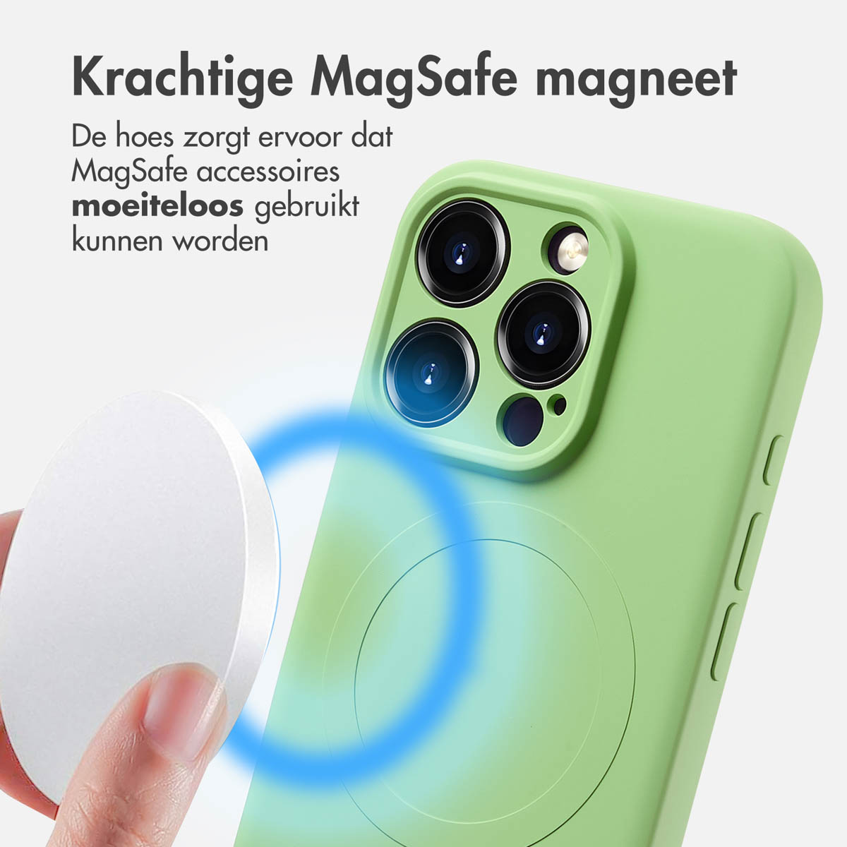IMOSHION Color Backcover met MagSafe - Geschikt voor Apple iPhone 16 Pro - Telefoonhoesje voor Apple iPhone 16 Pro Groen