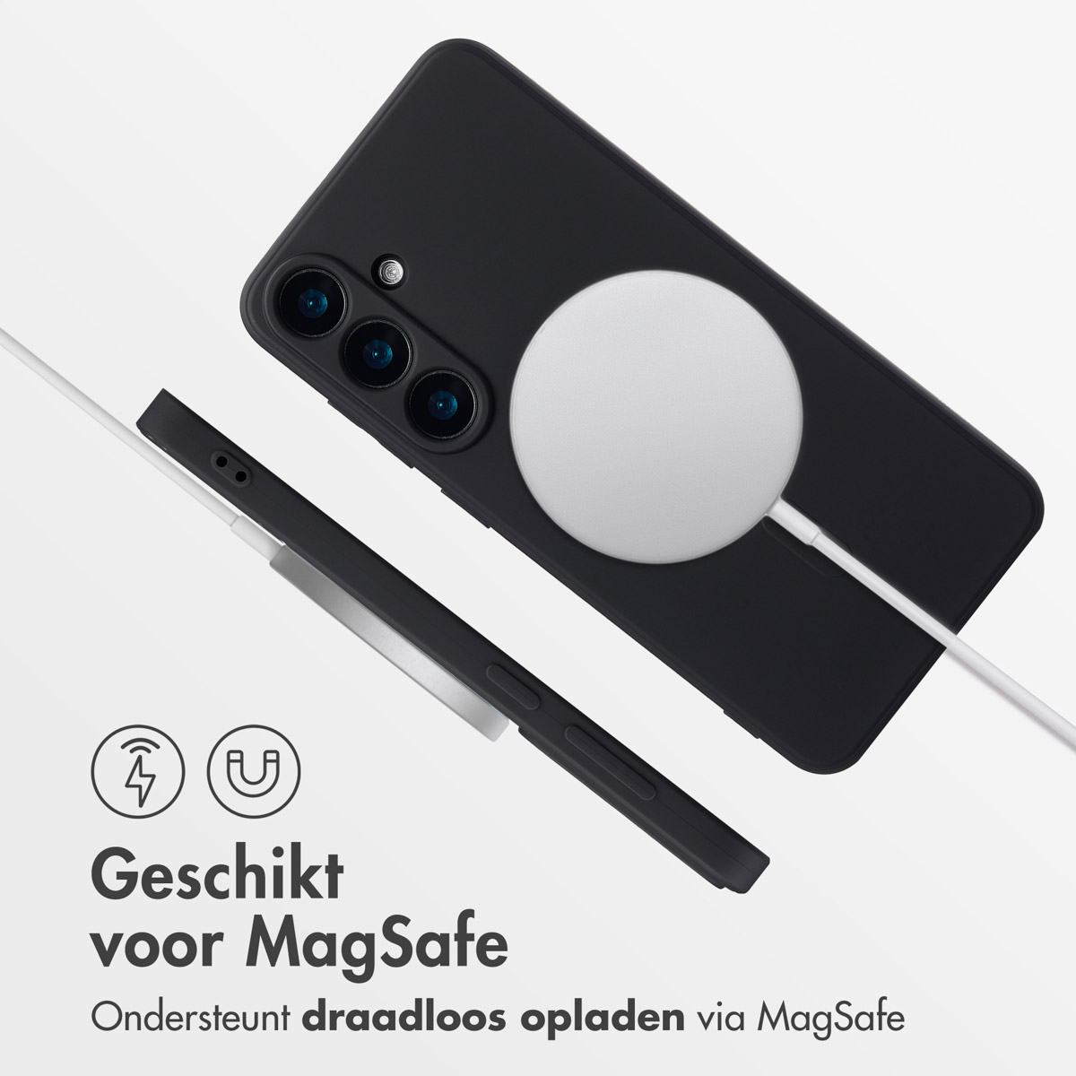 IMOSHION Color Backcover met MagSafe - Geschikt voor Samsung Galaxy S25 Plus - Telefoonhoesje voor Samsung Samsung Galaxy S25 Plus Zwart