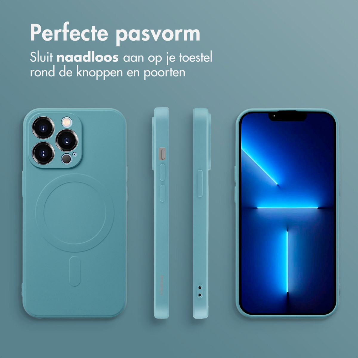 IMOSHION Color Backcover met MagSafe - Geschikt voor Apple iPhone 13 Pro - Telefoonhoesje voor Apple iPhone 13 Pro Turquoise