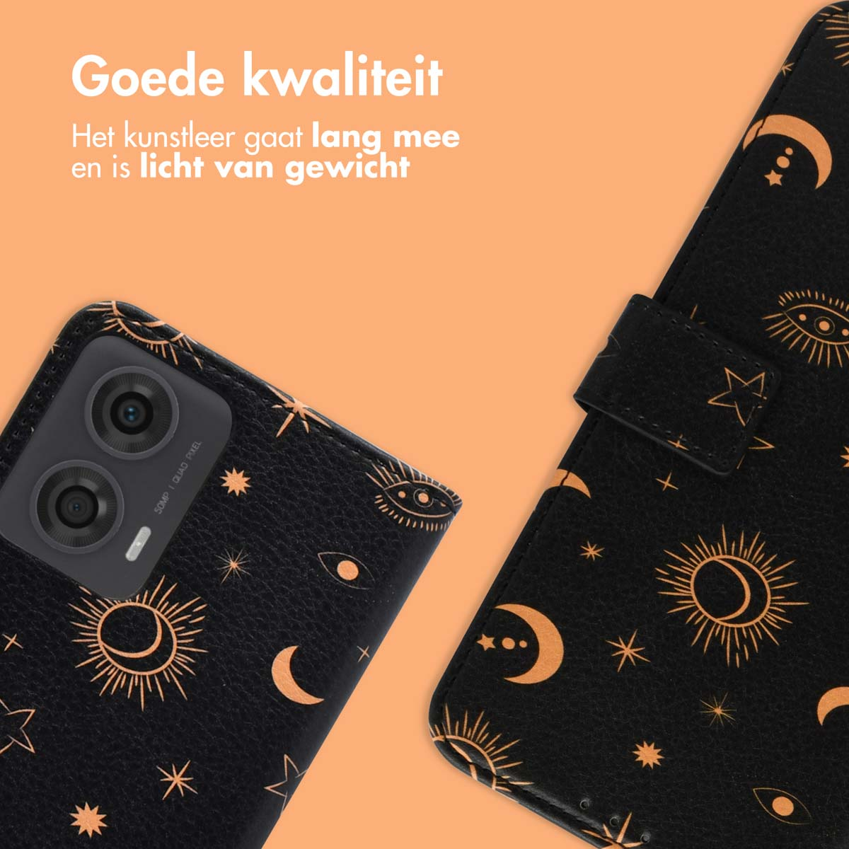 IMOSHION Design Bookcase Telefoonhoesje voor Motorola Motorola Moto G24 Power Meerkleurig
