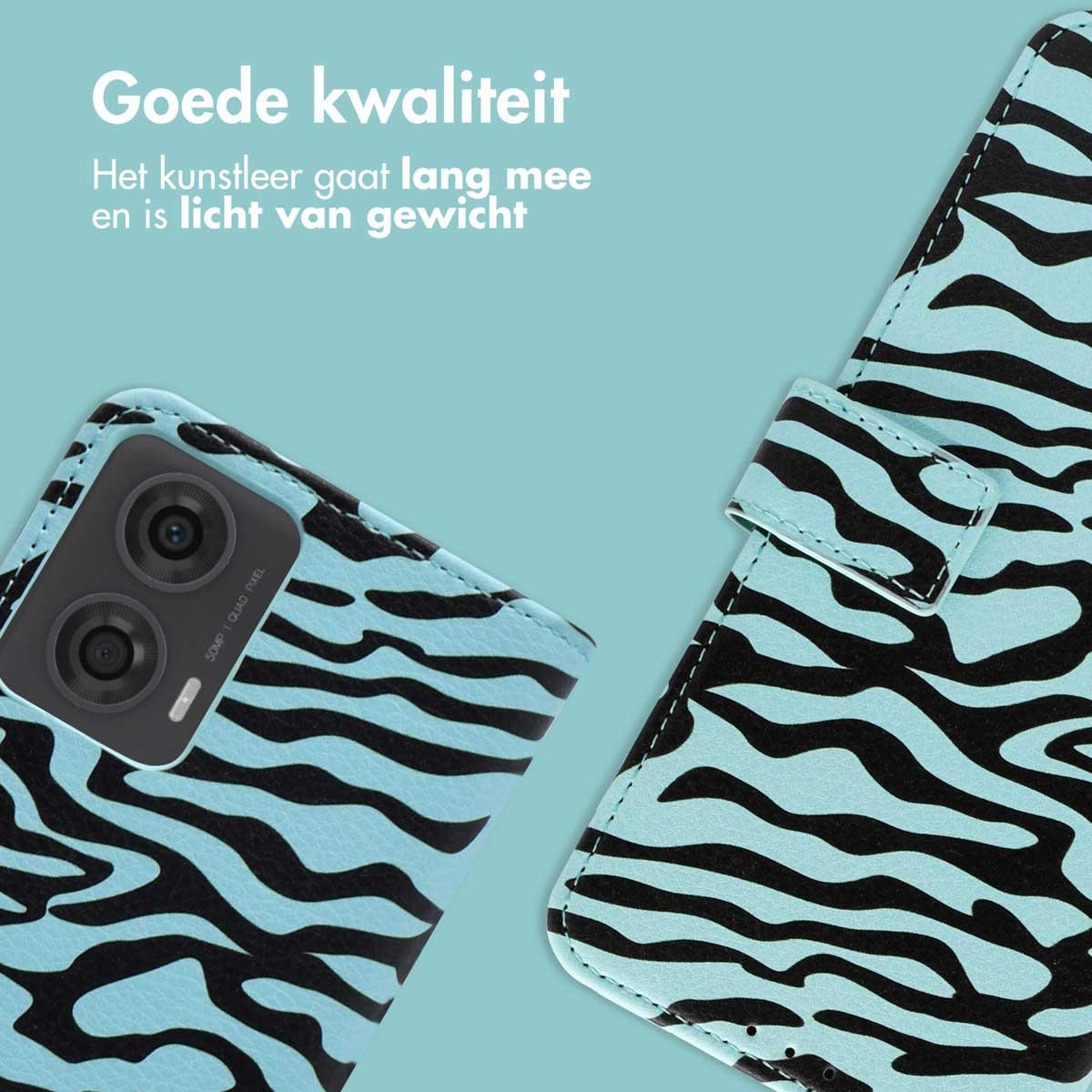IMOSHION Design Bookcase Telefoonhoesje voor Motorola Motorola Moto G24 Power Meerkleurig