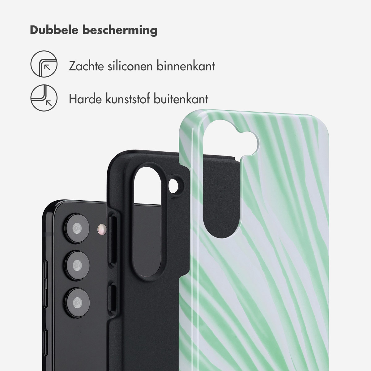 Coque de téléphone à motif vert et blanc.