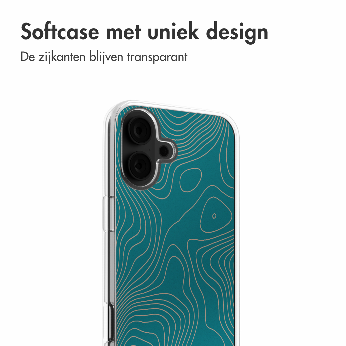 Telefoonhoesje met een uniek design. De hoes is transparant. De achterkant heeft een uniek design.