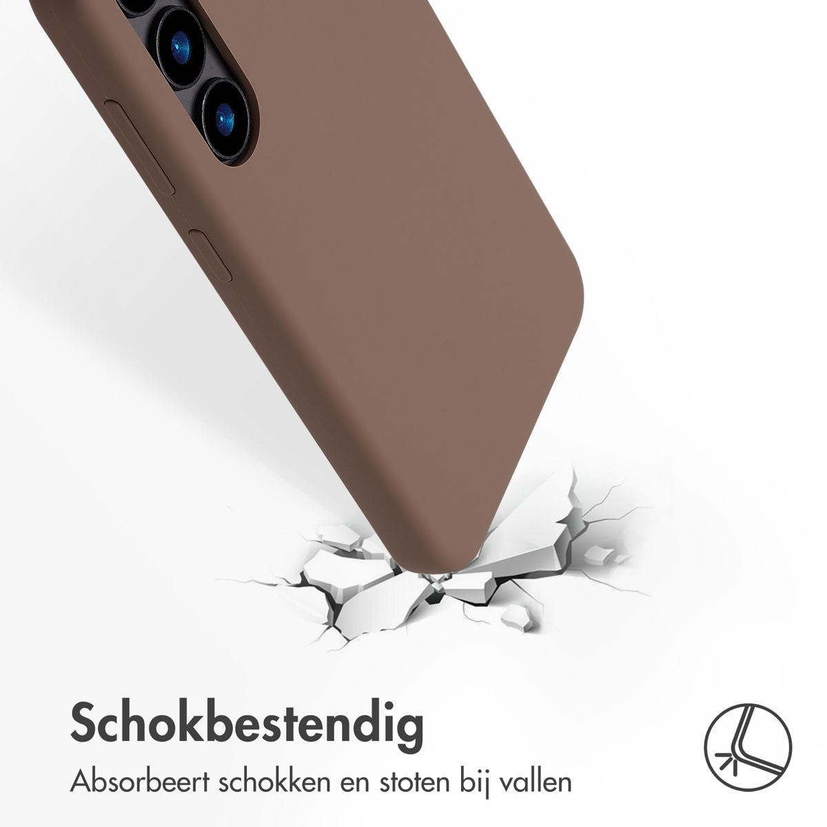 ACCEZZ Coque arrière compatible avec Samsung Galaxy S24 Étui de Téléphone voor Samsung Samsung Galaxy S24 Brun clair