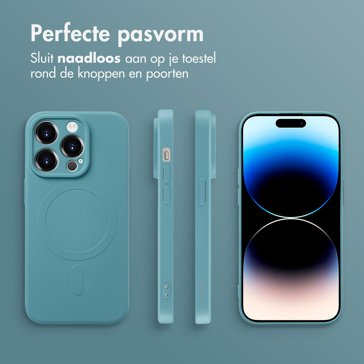 IMOSHION Color Backcover met MagSafe - Geschikt voor Apple iPhone 14 Pro - Telefoonhoesje voor Apple iPhone 14 Pro Turquoise
