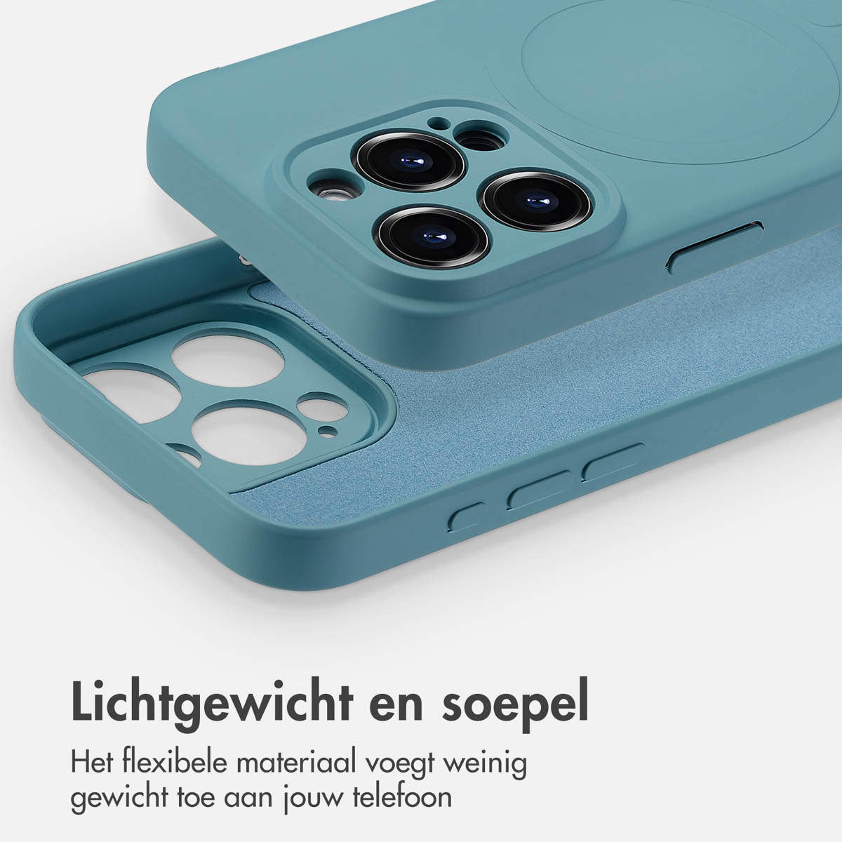 IMOSHION Color Backcover met MagSafe - Geschikt voor Apple iPhone 15 Pro Max - Telefoonhoesje voor Apple iPhone 15 Pro Max Turquoise