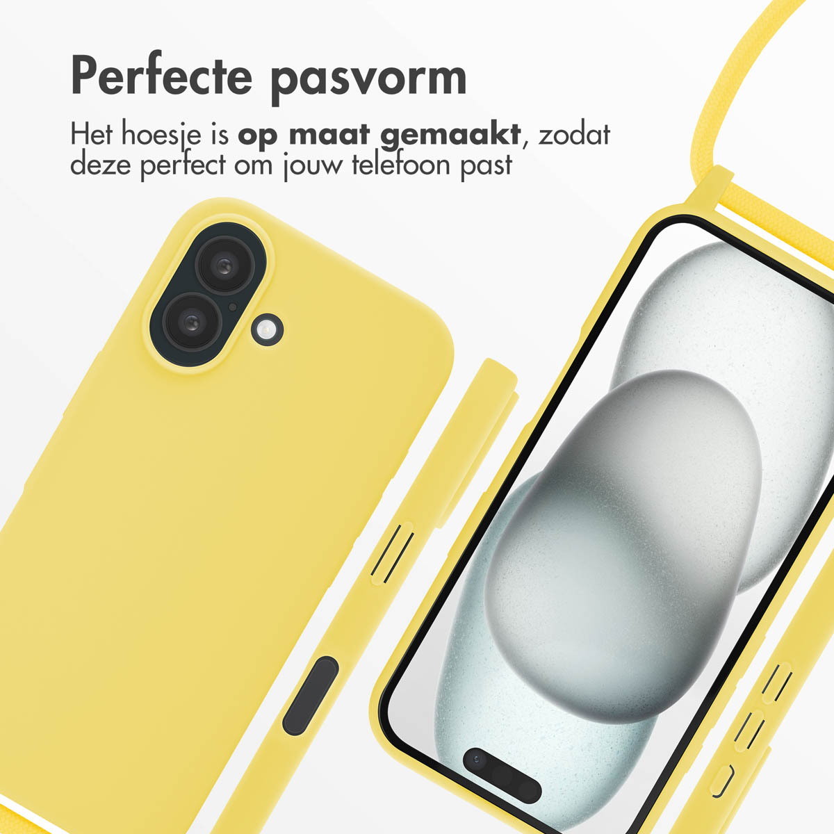 IMOSHION Siliconen hoesje met koord, Backcover, Apple, iPhone 16, Gelb