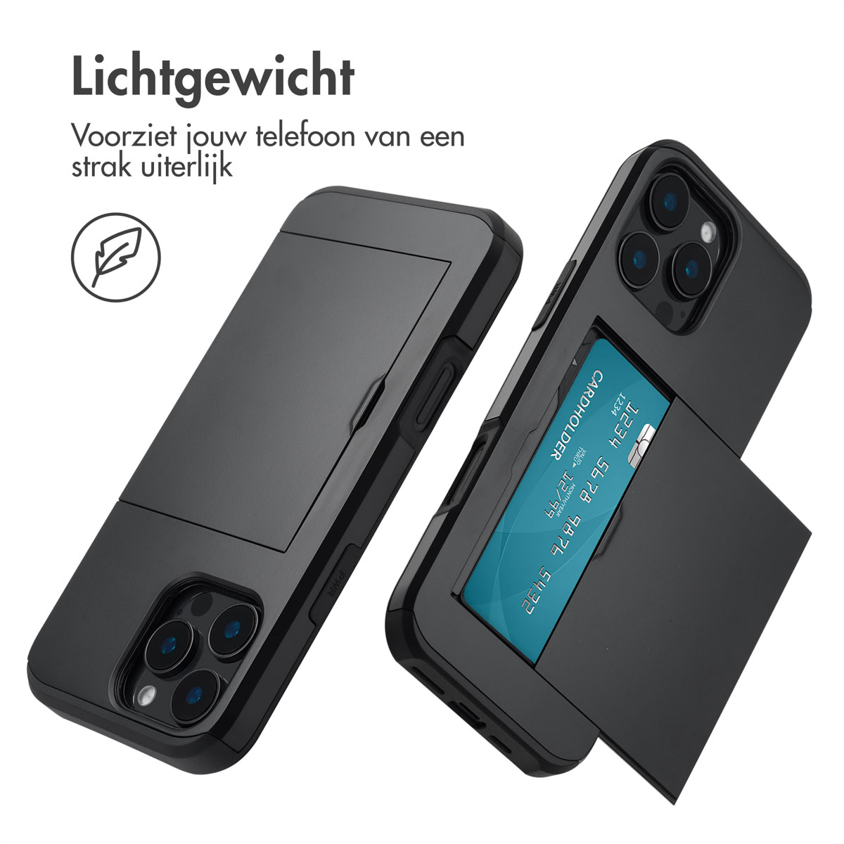 IMOSHION Backcover con portacarte Cover per Apple iPhone 16 Pro Max, Nero